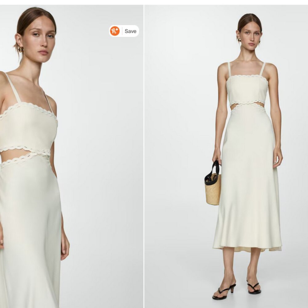 Sold Out Mango Cream Dress, Size 2, Worn 1x